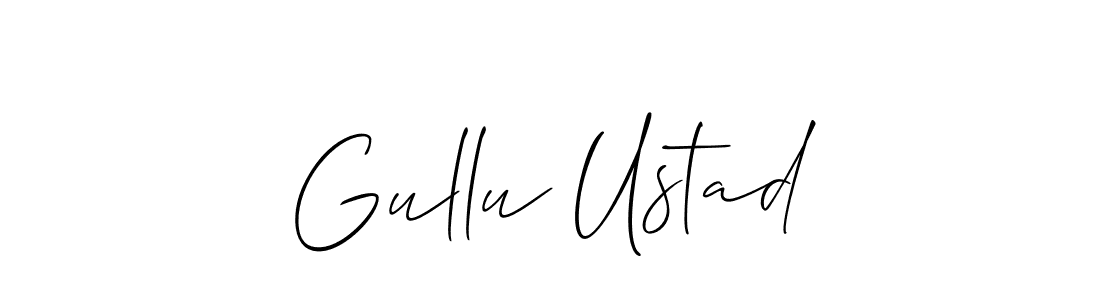 Also we have Gullu Ustad name is the best signature style. Create professional handwritten signature collection using Allison_Script autograph style. Gullu Ustad signature style 2 images and pictures png
