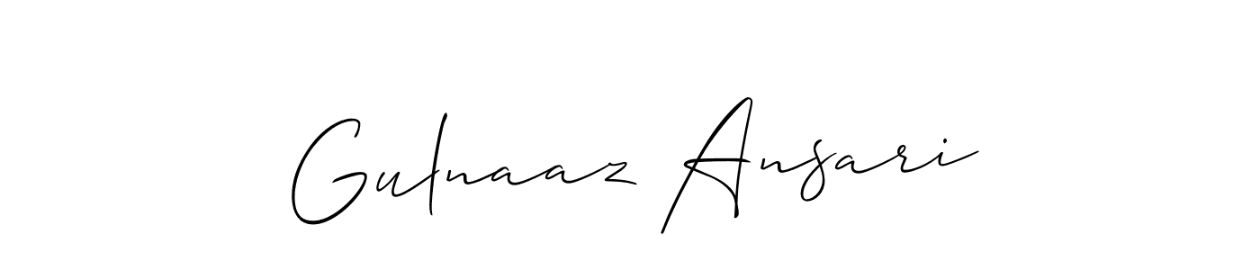 The best way (Allison_Script) to make a short signature is to pick only two or three words in your name. The name Gulnaaz Ansari include a total of six letters. For converting this name. Gulnaaz Ansari signature style 2 images and pictures png