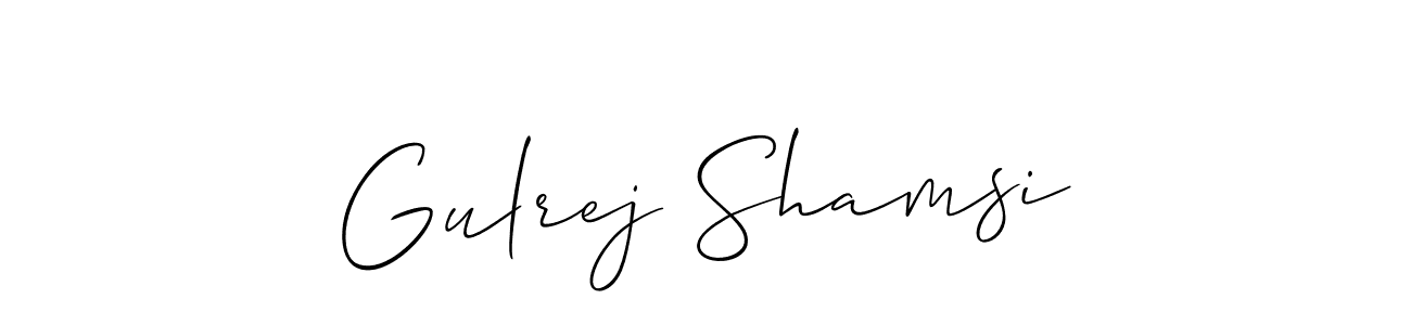 Gulrej Shamsi stylish signature style. Best Handwritten Sign (Allison_Script) for my name. Handwritten Signature Collection Ideas for my name Gulrej Shamsi. Gulrej Shamsi signature style 2 images and pictures png