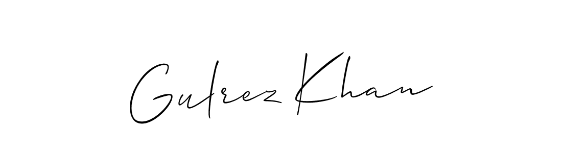 Create a beautiful signature design for name Gulrez Khan. With this signature (Allison_Script) fonts, you can make a handwritten signature for free. Gulrez Khan signature style 2 images and pictures png