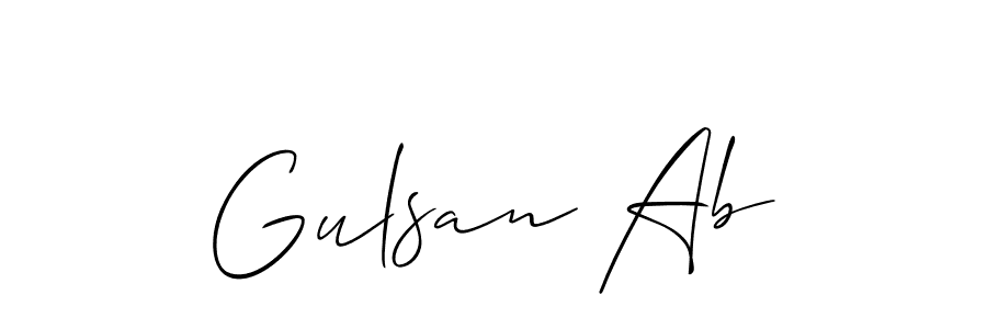 Design your own signature with our free online signature maker. With this signature software, you can create a handwritten (Allison_Script) signature for name Gulsan Ab. Gulsan Ab signature style 2 images and pictures png