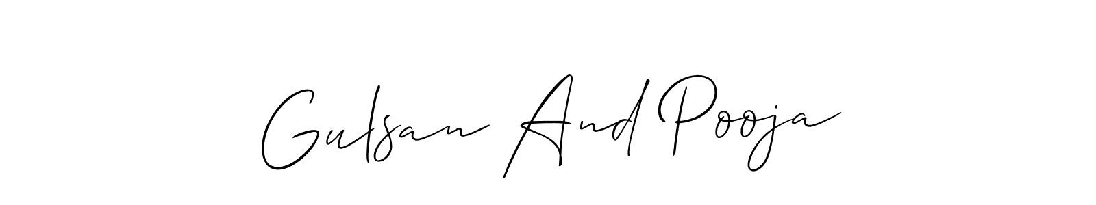 You can use this online signature creator to create a handwritten signature for the name Gulsan And Pooja. This is the best online autograph maker. Gulsan And Pooja signature style 2 images and pictures png
