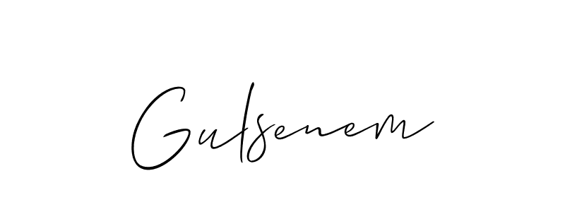 The best way (Allison_Script) to make a short signature is to pick only two or three words in your name. The name Gulsenem include a total of six letters. For converting this name. Gulsenem signature style 2 images and pictures png