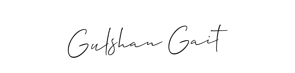 Allison_Script is a professional signature style that is perfect for those who want to add a touch of class to their signature. It is also a great choice for those who want to make their signature more unique. Get Gulshan Gait name to fancy signature for free. Gulshan Gait signature style 2 images and pictures png