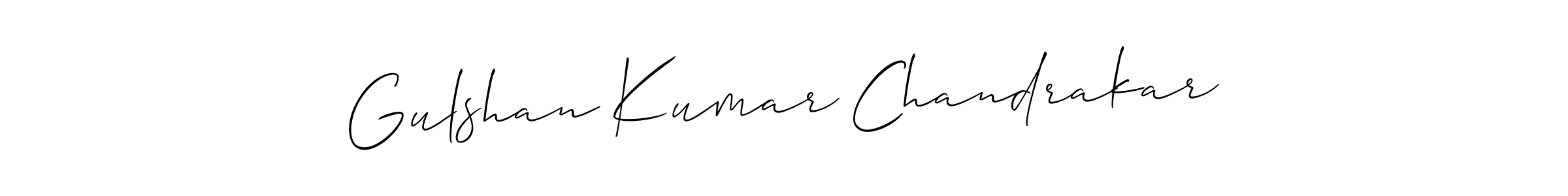 How to make Gulshan Kumar Chandrakar signature? Allison_Script is a professional autograph style. Create handwritten signature for Gulshan Kumar Chandrakar name. Gulshan Kumar Chandrakar signature style 2 images and pictures png