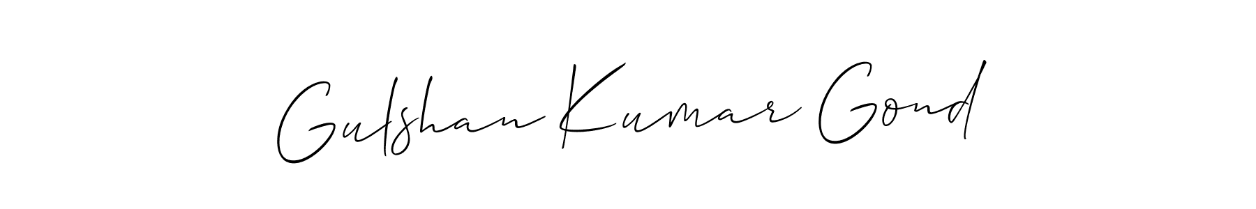 Use a signature maker to create a handwritten signature online. With this signature software, you can design (Allison_Script) your own signature for name Gulshan Kumar Gond. Gulshan Kumar Gond signature style 2 images and pictures png