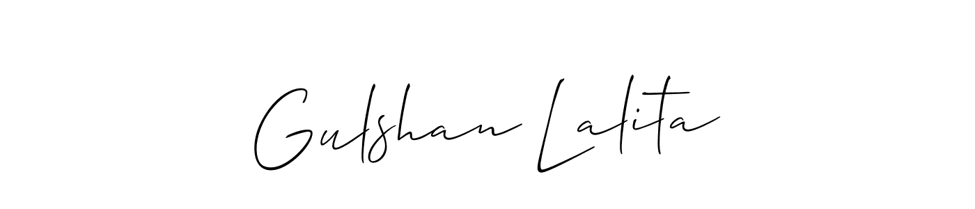 Make a short Gulshan Lalita signature style. Manage your documents anywhere anytime using Allison_Script. Create and add eSignatures, submit forms, share and send files easily. Gulshan Lalita signature style 2 images and pictures png