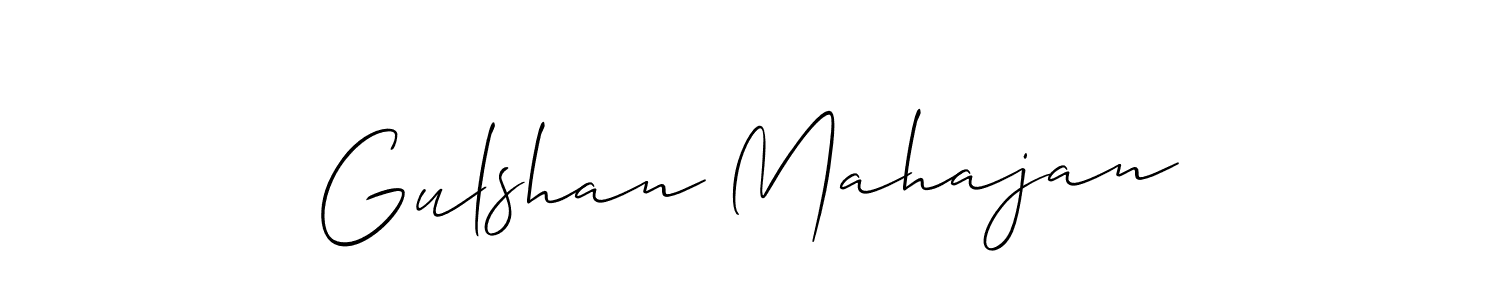 Allison_Script is a professional signature style that is perfect for those who want to add a touch of class to their signature. It is also a great choice for those who want to make their signature more unique. Get Gulshan Mahajan name to fancy signature for free. Gulshan Mahajan signature style 2 images and pictures png