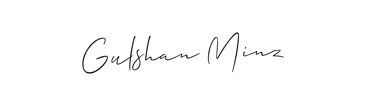 Create a beautiful signature design for name Gulshan Minz. With this signature (Allison_Script) fonts, you can make a handwritten signature for free. Gulshan Minz signature style 2 images and pictures png