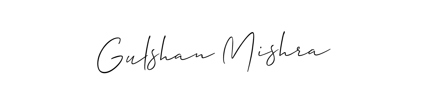Create a beautiful signature design for name Gulshan Mishra. With this signature (Allison_Script) fonts, you can make a handwritten signature for free. Gulshan Mishra signature style 2 images and pictures png