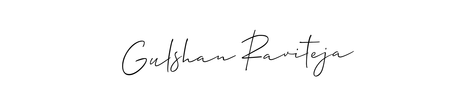 How to make Gulshan Raviteja name signature. Use Allison_Script style for creating short signs online. This is the latest handwritten sign. Gulshan Raviteja signature style 2 images and pictures png