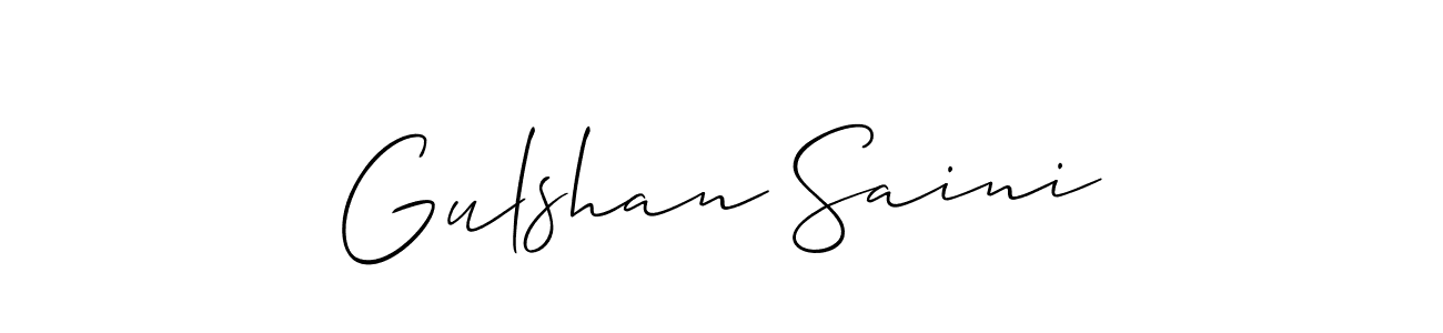 Use a signature maker to create a handwritten signature online. With this signature software, you can design (Allison_Script) your own signature for name Gulshan Saini. Gulshan Saini signature style 2 images and pictures png