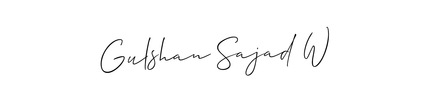 Also we have Gulshan Sajad W name is the best signature style. Create professional handwritten signature collection using Allison_Script autograph style. Gulshan Sajad W signature style 2 images and pictures png