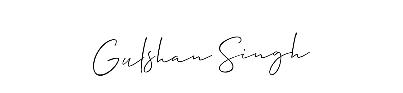 Create a beautiful signature design for name Gulshan Singh. With this signature (Allison_Script) fonts, you can make a handwritten signature for free. Gulshan Singh signature style 2 images and pictures png