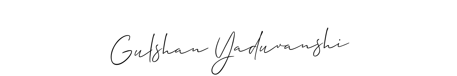 Make a beautiful signature design for name Gulshan Yaduvanshi. With this signature (Allison_Script) style, you can create a handwritten signature for free. Gulshan Yaduvanshi signature style 2 images and pictures png