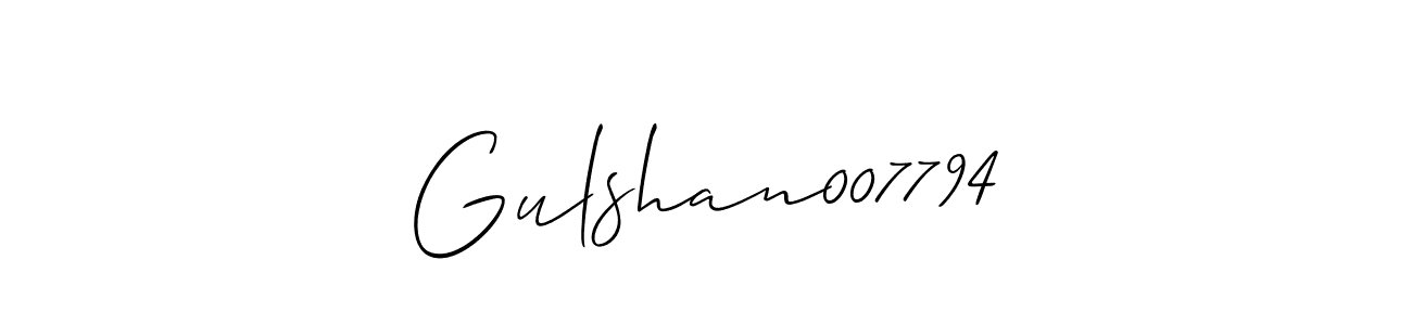 Make a beautiful signature design for name Gulshan007794. With this signature (Allison_Script) style, you can create a handwritten signature for free. Gulshan007794 signature style 2 images and pictures png