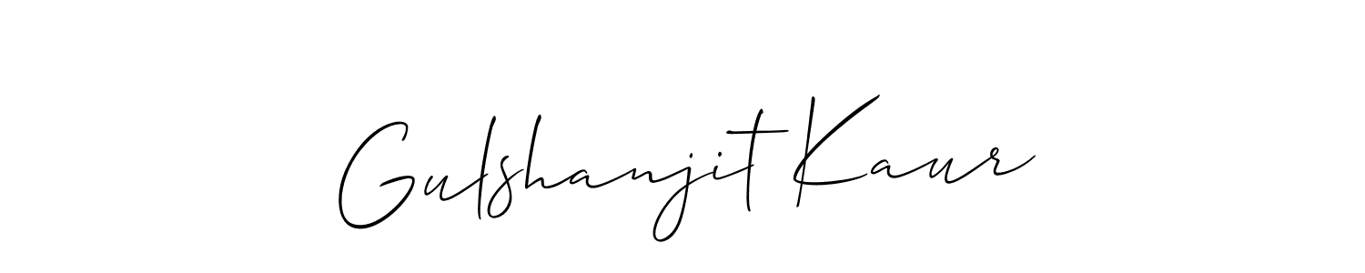 It looks lik you need a new signature style for name Gulshanjit Kaur. Design unique handwritten (Allison_Script) signature with our free signature maker in just a few clicks. Gulshanjit Kaur signature style 2 images and pictures png