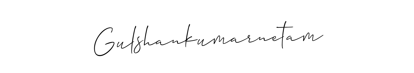 Design your own signature with our free online signature maker. With this signature software, you can create a handwritten (Allison_Script) signature for name Gulshankumarnetam. Gulshankumarnetam signature style 2 images and pictures png