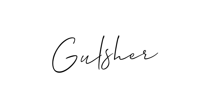 Create a beautiful signature design for name Gulsher. With this signature (Allison_Script) fonts, you can make a handwritten signature for free. Gulsher signature style 2 images and pictures png