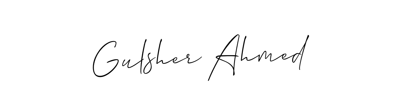 Gulsher Ahmed stylish signature style. Best Handwritten Sign (Allison_Script) for my name. Handwritten Signature Collection Ideas for my name Gulsher Ahmed. Gulsher Ahmed signature style 2 images and pictures png