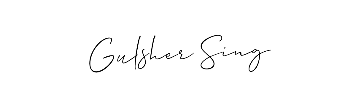 Make a beautiful signature design for name Gulsher Sing. Use this online signature maker to create a handwritten signature for free. Gulsher Sing signature style 2 images and pictures png