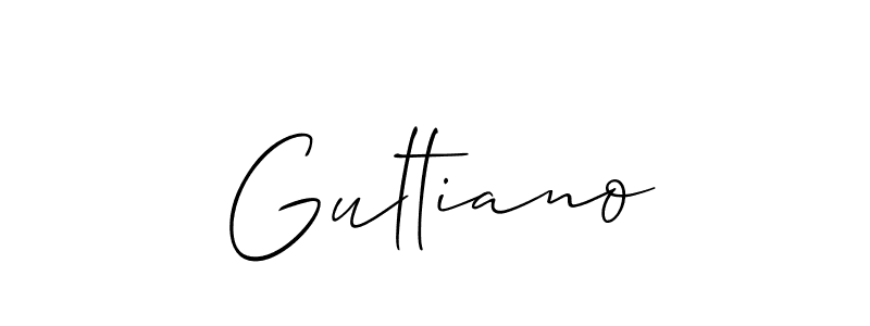 Allison_Script is a professional signature style that is perfect for those who want to add a touch of class to their signature. It is also a great choice for those who want to make their signature more unique. Get Gultiano name to fancy signature for free. Gultiano signature style 2 images and pictures png