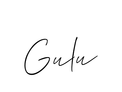 Make a beautiful signature design for name Gulu. With this signature (Allison_Script) style, you can create a handwritten signature for free. Gulu signature style 2 images and pictures png