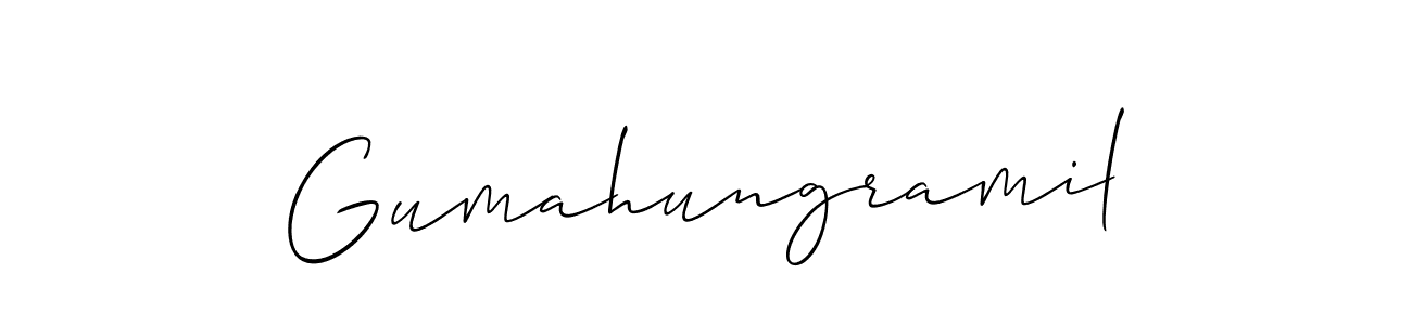 It looks lik you need a new signature style for name Gumahungramil. Design unique handwritten (Allison_Script) signature with our free signature maker in just a few clicks. Gumahungramil signature style 2 images and pictures png