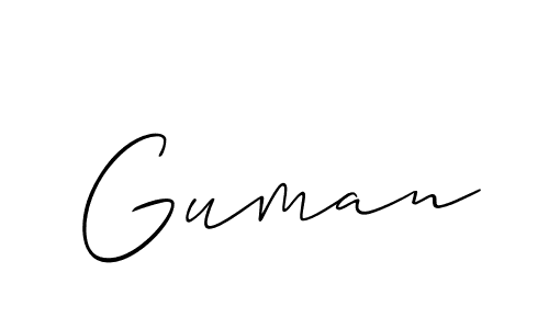 You should practise on your own different ways (Allison_Script) to write your name (Guman) in signature. don't let someone else do it for you. Guman signature style 2 images and pictures png