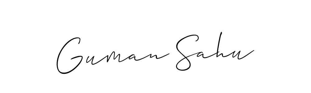 Use a signature maker to create a handwritten signature online. With this signature software, you can design (Allison_Script) your own signature for name Guman Sahu. Guman Sahu signature style 2 images and pictures png