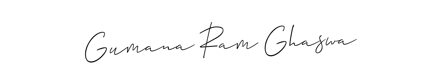 You can use this online signature creator to create a handwritten signature for the name Gumana Ram Ghaswa. This is the best online autograph maker. Gumana Ram Ghaswa signature style 2 images and pictures png