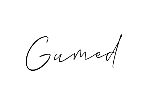 if you are searching for the best signature style for your name Gumed. so please give up your signature search. here we have designed multiple signature styles  using Allison_Script. Gumed signature style 2 images and pictures png