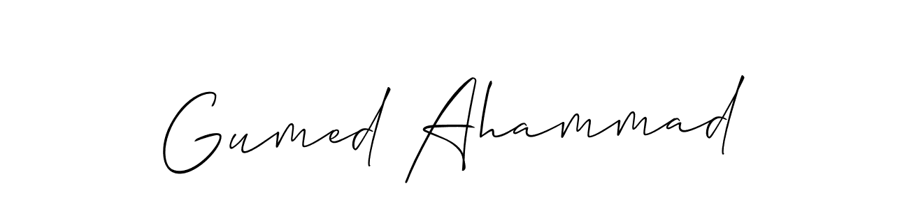 The best way (Allison_Script) to make a short signature is to pick only two or three words in your name. The name Gumed Ahammad include a total of six letters. For converting this name. Gumed Ahammad signature style 2 images and pictures png