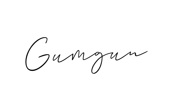 Use a signature maker to create a handwritten signature online. With this signature software, you can design (Allison_Script) your own signature for name Gumgun. Gumgun signature style 2 images and pictures png