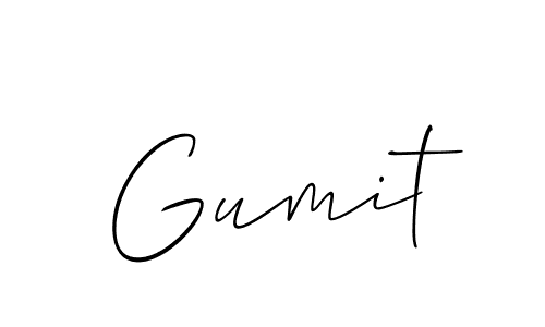 The best way (Allison_Script) to make a short signature is to pick only two or three words in your name. The name Gumit include a total of six letters. For converting this name. Gumit signature style 2 images and pictures png