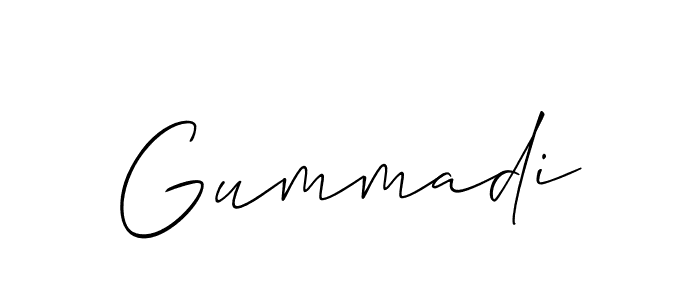 Use a signature maker to create a handwritten signature online. With this signature software, you can design (Allison_Script) your own signature for name Gummadi. Gummadi signature style 2 images and pictures png