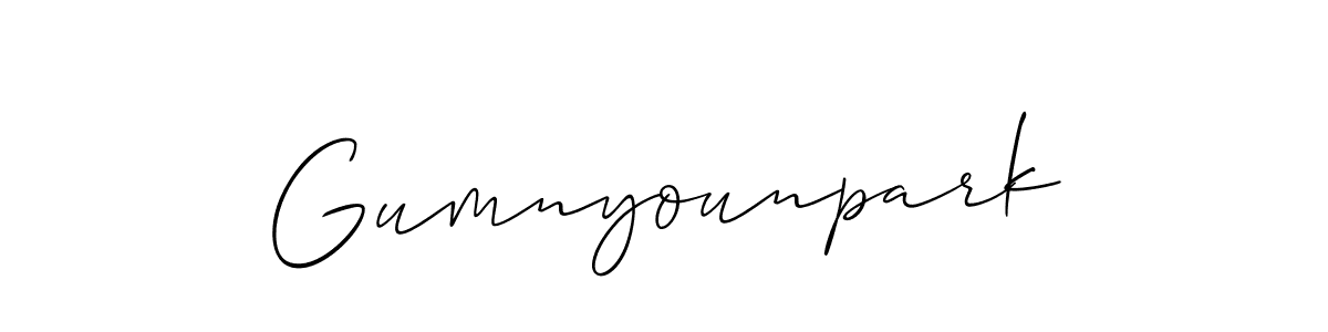 How to make Gumnyounpark signature? Allison_Script is a professional autograph style. Create handwritten signature for Gumnyounpark name. Gumnyounpark signature style 2 images and pictures png