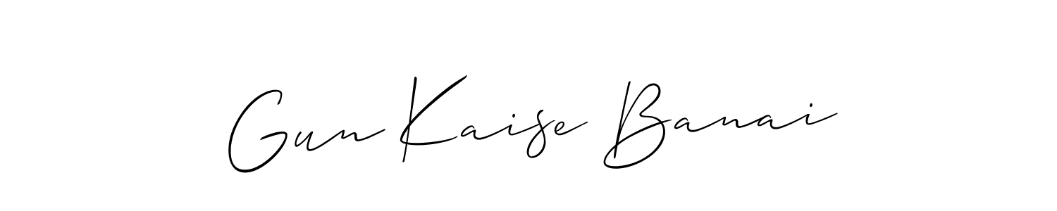 Make a beautiful signature design for name Gun Kaise Banai. With this signature (Allison_Script) style, you can create a handwritten signature for free. Gun Kaise Banai signature style 2 images and pictures png