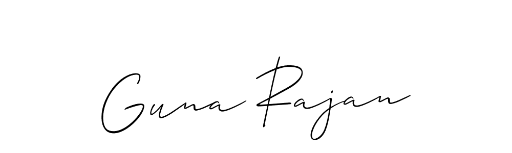 You should practise on your own different ways (Allison_Script) to write your name (Guna Rajan) in signature. don't let someone else do it for you. Guna Rajan signature style 2 images and pictures png