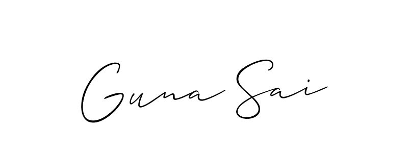 How to make Guna Sai signature? Allison_Script is a professional autograph style. Create handwritten signature for Guna Sai name. Guna Sai signature style 2 images and pictures png