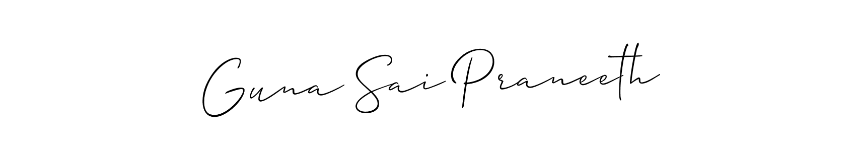 Best and Professional Signature Style for Guna Sai Praneeth. Allison_Script Best Signature Style Collection. Guna Sai Praneeth signature style 2 images and pictures png