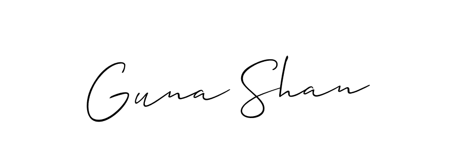 How to make Guna Shan signature? Allison_Script is a professional autograph style. Create handwritten signature for Guna Shan name. Guna Shan signature style 2 images and pictures png