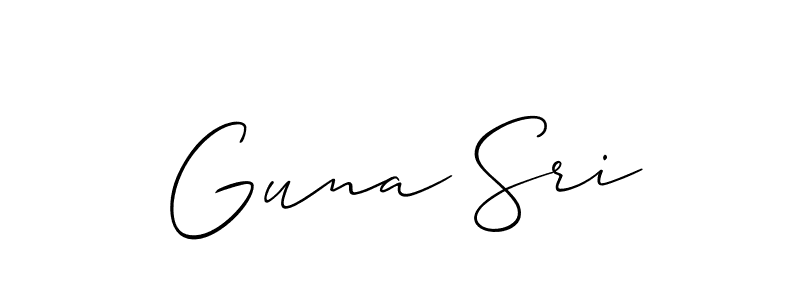 Make a beautiful signature design for name Guna Sri. With this signature (Allison_Script) style, you can create a handwritten signature for free. Guna Sri signature style 2 images and pictures png