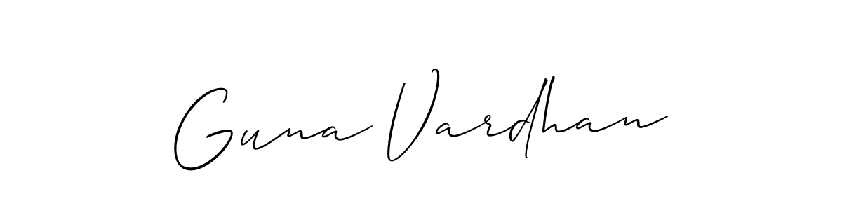 Design your own signature with our free online signature maker. With this signature software, you can create a handwritten (Allison_Script) signature for name Guna Vardhan. Guna Vardhan signature style 2 images and pictures png