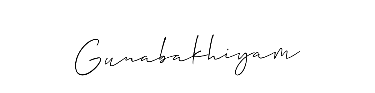 Also we have Gunabakhiyam name is the best signature style. Create professional handwritten signature collection using Allison_Script autograph style. Gunabakhiyam signature style 2 images and pictures png