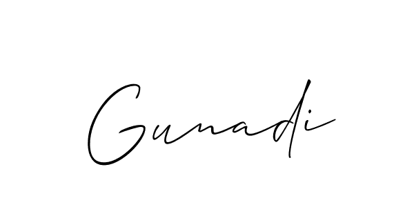 Best and Professional Signature Style for Gunadi. Allison_Script Best Signature Style Collection. Gunadi signature style 2 images and pictures png