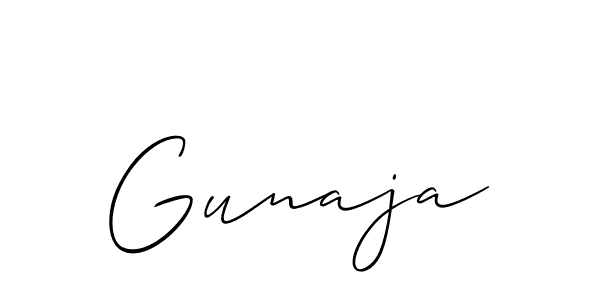 Create a beautiful signature design for name Gunaja. With this signature (Allison_Script) fonts, you can make a handwritten signature for free. Gunaja signature style 2 images and pictures png