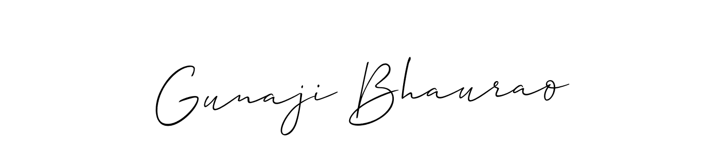 Make a short Gunaji Bhaurao signature style. Manage your documents anywhere anytime using Allison_Script. Create and add eSignatures, submit forms, share and send files easily. Gunaji Bhaurao signature style 2 images and pictures png