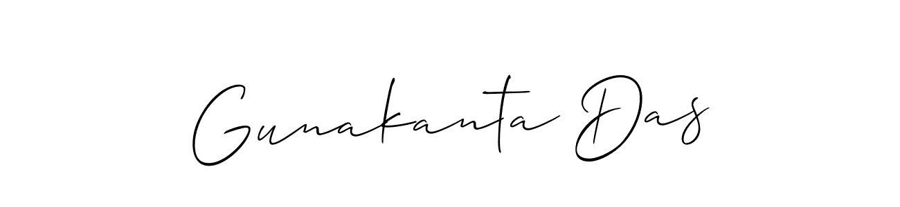 The best way (Allison_Script) to make a short signature is to pick only two or three words in your name. The name Gunakanta Das include a total of six letters. For converting this name. Gunakanta Das signature style 2 images and pictures png