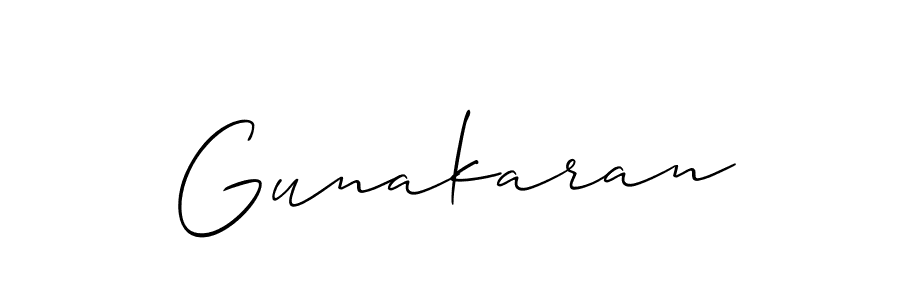 Design your own signature with our free online signature maker. With this signature software, you can create a handwritten (Allison_Script) signature for name Gunakaran. Gunakaran signature style 2 images and pictures png